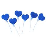Pinches gibré corazones azules 6u